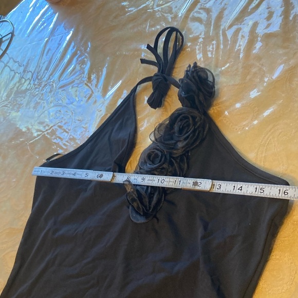 SHEIN Privé 1pc Stereo Flower Halter Neck Backless Bodysuit size L new - Picture 10 of 16